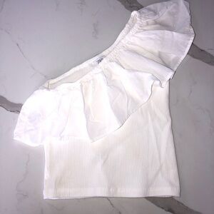 Zara off shoulder ruffle top